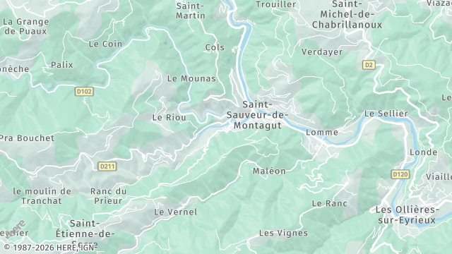 Carte de la zone d'intervention à Saint-Sauveur-de-Montagut