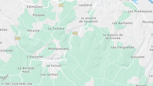 Carte de la zone d'intervention à Le Buisson-de-Cadouin