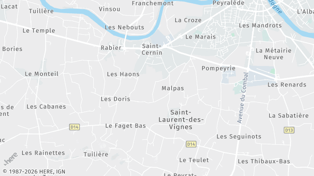 Carte de la zone d'intervention à Saint-Laurent-des-Vignes