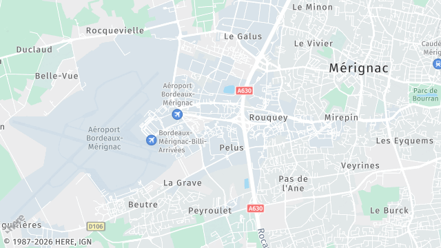 Carte de la zone d'intervention à Mérignac