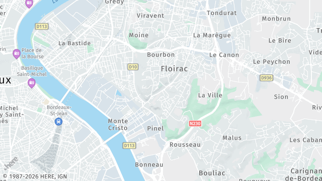 Carte de la zone d'intervention à Floirac