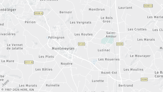 Carte de la zone d'intervention à Montmeyran