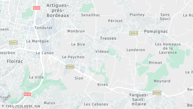 Carte de la zone d'intervention à Tresses