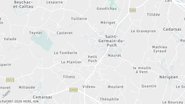 Carte de la zone d'intervention à Saint-Germain-du-Puch