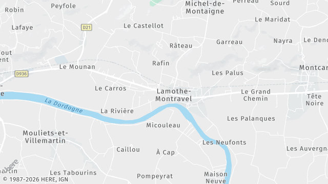Carte de la zone d'intervention à Lamothe-Montravel