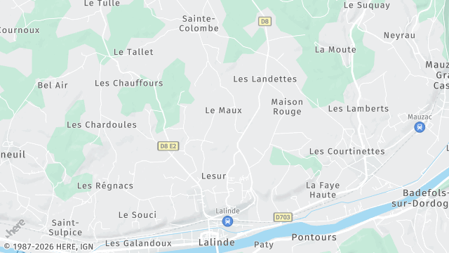 Carte de la zone d'intervention à Lalinde