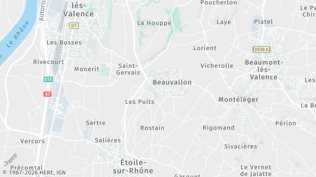 Carte de la zone d'intervention à Beauvallon