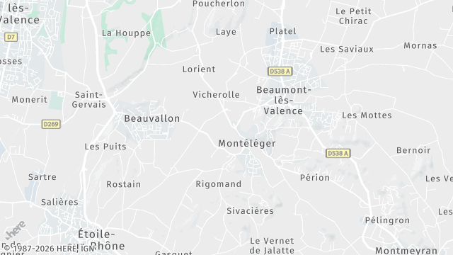 Carte de la zone d'intervention à Montéléger