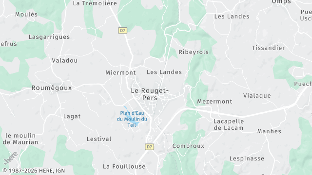 Carte de la zone d'intervention à Le Rouget-Pers