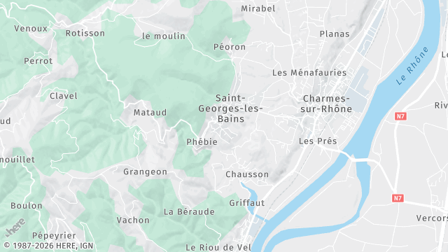 Carte de la zone d'intervention à Saint-Georges-les-Bains