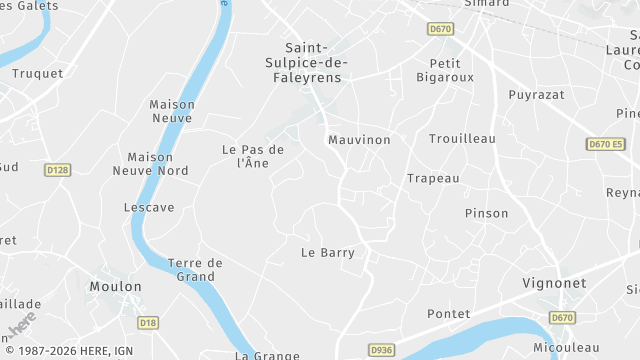 Carte de la zone d'intervention à Saint-Sulpice-de-Faleyrens