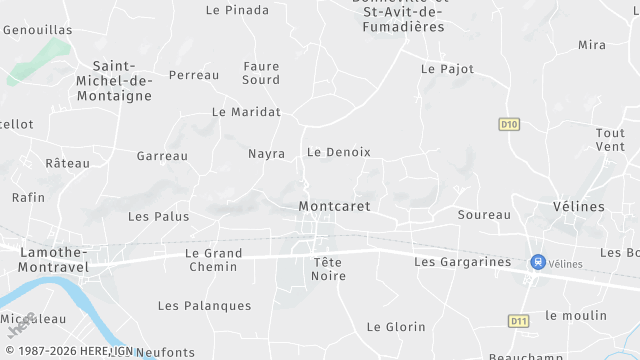 Carte de la zone d'intervention à Montcaret