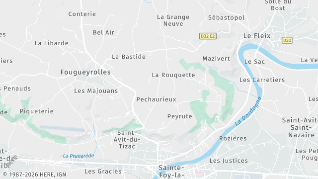 Carte de la zone d'intervention à Port-Sainte-Foy-et-Ponchapt