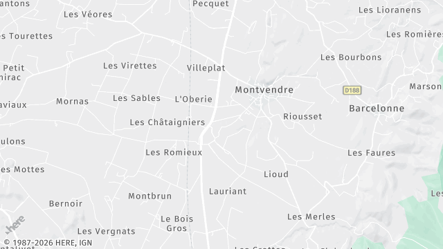 Carte de la zone d'intervention à Montvendre