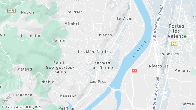 Carte de la zone d'intervention à Charmes-sur-Rhône