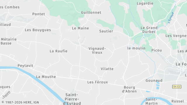 Carte de la zone d'intervention à Saint-Pierre-d'Eyraud