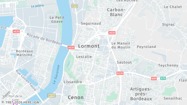 Carte de la zone d'intervention à Lormont