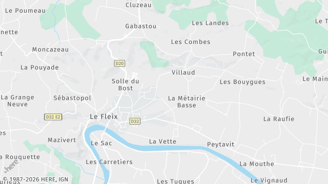 Carte de la zone d'intervention à Le Fleix