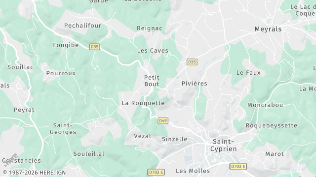 Carte de la zone d'intervention à Saint-Cyprien