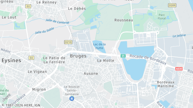 Carte de la zone d'intervention à Bruges