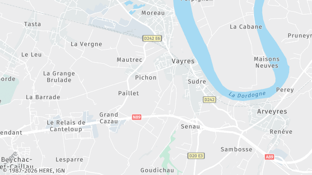 Carte de la zone d'intervention à Vayres