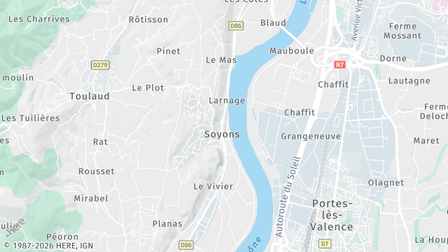 Carte de la zone d'intervention à Soyons