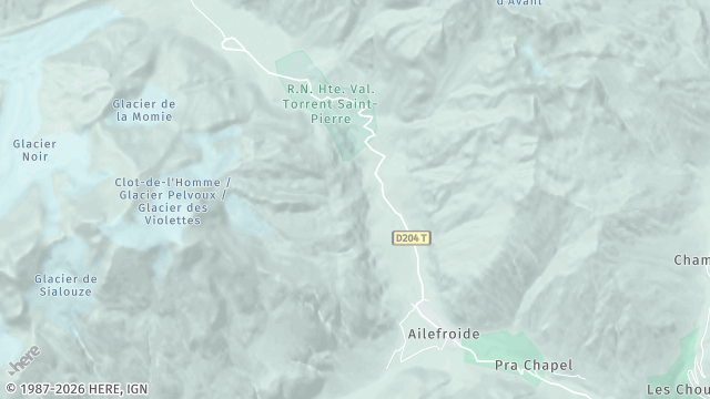 Carte de la zone d'intervention à Vallouise-Pelvoux