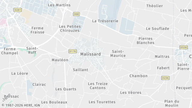 Carte de la zone d'intervention à Malissard