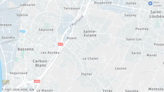 Carte de la zone d'intervention à Sainte-Eulalie