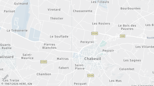 Carte de la zone d'intervention à Chabeuil