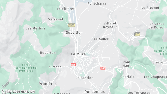 Carte de la zone d'intervention à La Mure