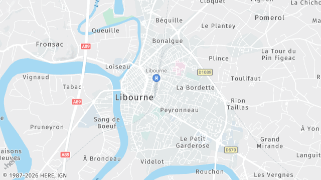 Carte de la zone d'intervention à Libourne