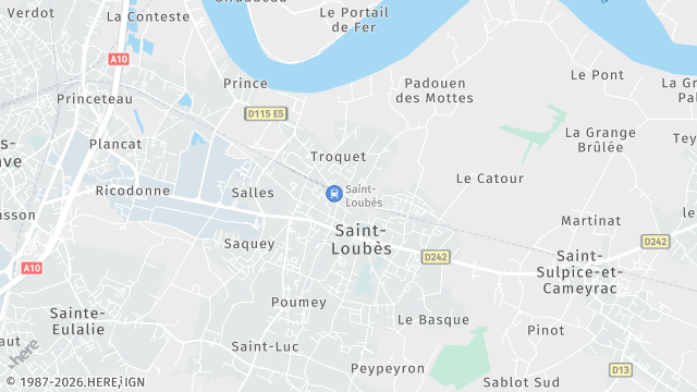 Carte de la zone d'intervention à Saint-Loubès