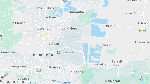 Carte de la zone d'intervention à Blanquefort