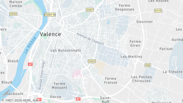 Carte de la zone d'intervention à Valence