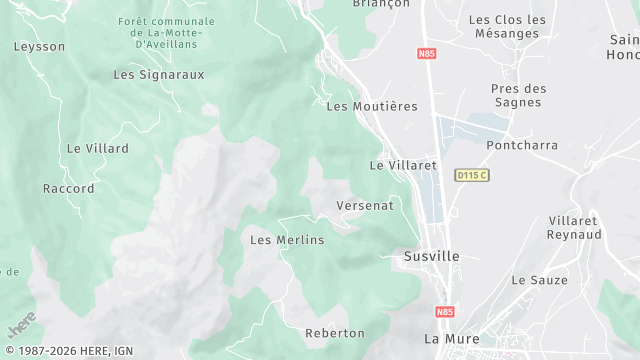 Carte de la zone d'intervention à Susville
