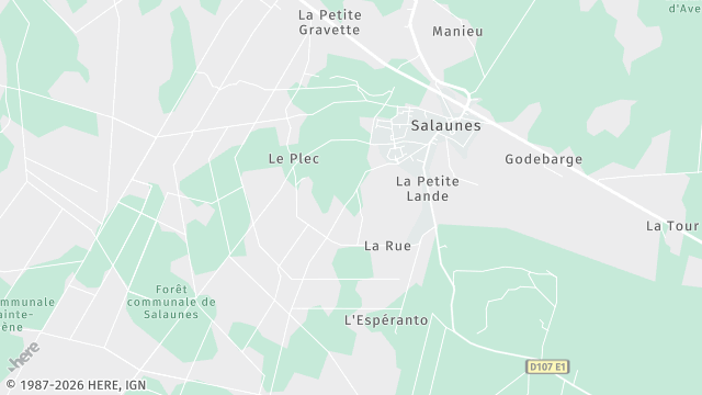 Carte de la zone d'intervention à Salaunes
