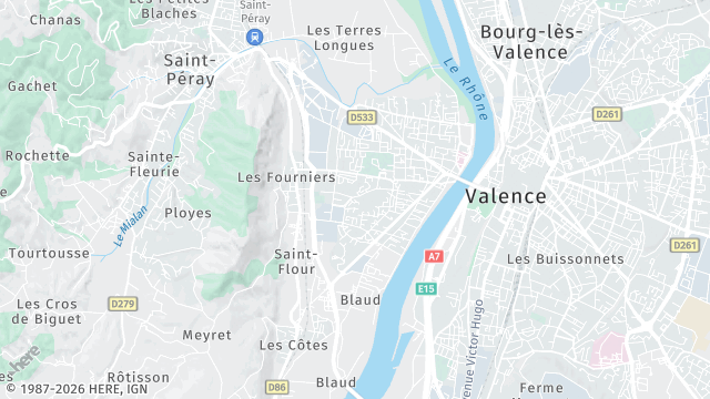 Carte de la zone d'intervention à Guilherand-Granges