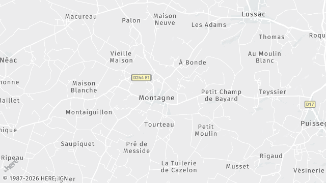 Carte de la zone d'intervention à Montagne