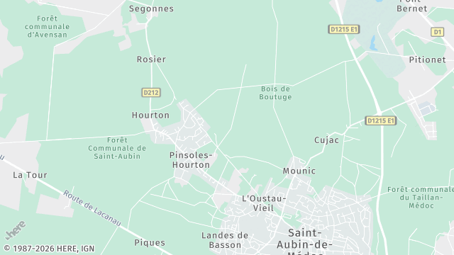 Carte de la zone d'intervention à Saint-Aubin-de-Médoc