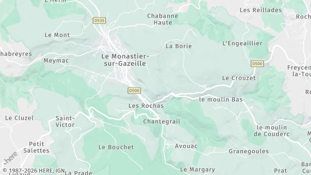 Carte de la zone d'intervention à Le Monastier-sur-Gazeille