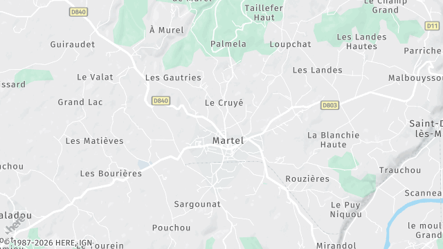 Carte de la zone d'intervention à Martel