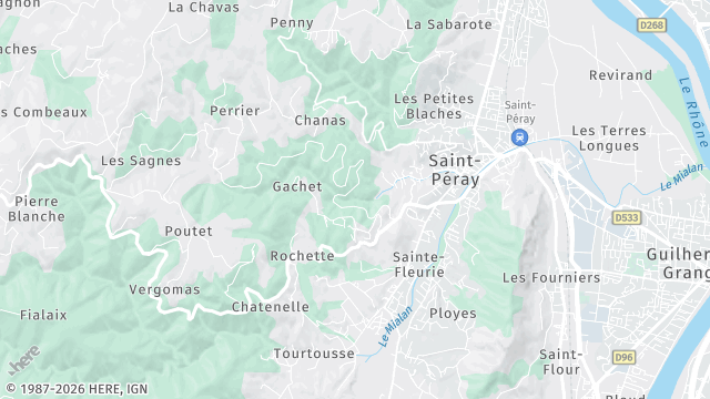 Carte de la zone d'intervention à Saint-Péray