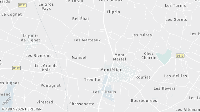 Carte de la zone d'intervention à Montélier