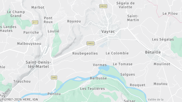 Carte de la zone d'intervention à Vayrac
