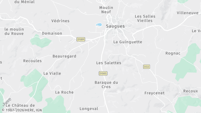 Carte de la zone d'intervention à Saugues