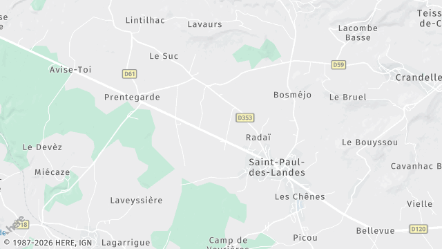 Carte de la zone d'intervention à Saint-Paul-des-Landes