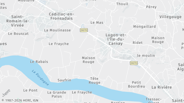 Carte de la zone d'intervention à Lugon-et-l'Île-du-Carnay