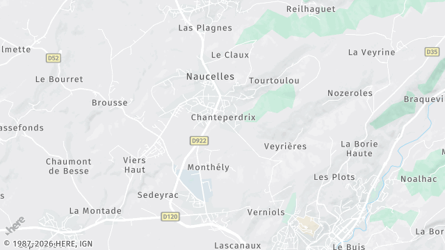 Carte de la zone d'intervention à Naucelles