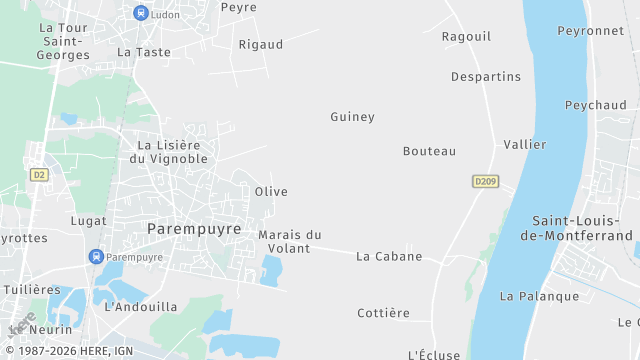Carte de la zone d'intervention à Parempuyre